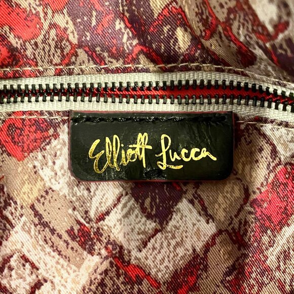 Elliott Lucca Crossbody Clutch Bag Python Embossed Leather Black Metallic Gray - Picture 10 of 11